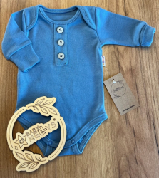 Rostoucí body NATURE, dlouhý rukáv s knoflíčky, bavlna, jeans