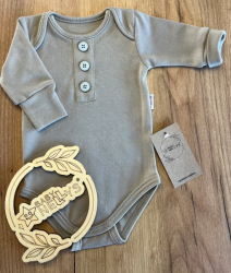 Rostoucí body NATURE, dlouhý rukáv s knoflíčky, bavlna, fango