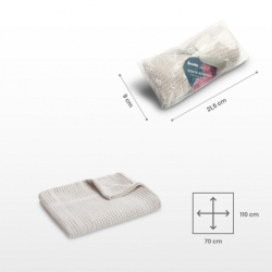 Jemná ažurková bavlněná dečka 110x70 - krémová