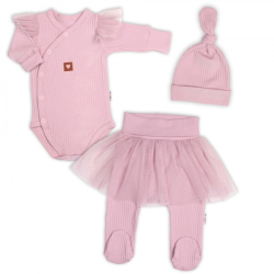 Žebrovaná rostoucí souprava 3D Lux, Sweet Angel - pudrově růžová