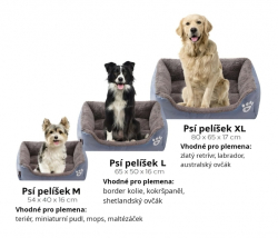 Pelíšek pro psy Tlapka šedý M