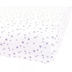 Bavlněné prostěradlo do postýlky 60x120cm - bílé s mini hvězdičkami