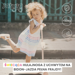 Dětská tříkolová koloběžka s LED kolečky Satura, modrá