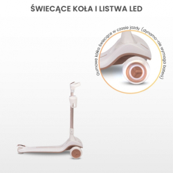 Dětská tříkolová koloběžka s LED kolečky Satura, modrá