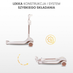 Dětská tříkolová koloběžka s LED kolečky Satura, růžová