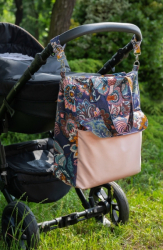 Taška pro maminky – velká, na kočárek i do porodnice - Boho, růžová