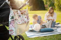 Taška pro maminky – velká, na kočárek i do porodnice - Boho, růžová