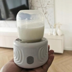 Přenosný ohřívač a sterilizátor lahví s LED displejem, bílý