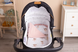 2D sada do kočárku, postýlky, kolébky, mušelín, bavlna, Baletka, pudrově růžová