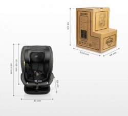 Detská autosedačka Securo 40-150 cm, otočná, ISOFIX, i-Size, 40-150, světlé šedá