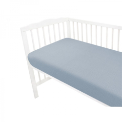 Mušelínové prostěradlo do postýlky 60 x 120 NATURE double - jeans