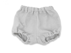 Mušelínové kraťasky NATURE - šedé, vel. S, 0-12m