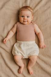 Mušelínové kraťasky NATURE - smetanové, vel. S, 0-12m