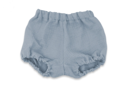 Mušelínové kraťasky NATURE - jeans, vel. S, 0-12m