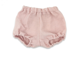 Mušelínové kraťasky NATURE - pudrově růžové, vel. S, 0-12m