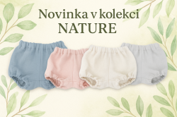 Mušelínové kraťasky NATURE - pudrově růžové, vel. S, 0-12m