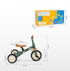 Multifunkční dětské odrážedlo,  kolo 4v1 Fox - růžové