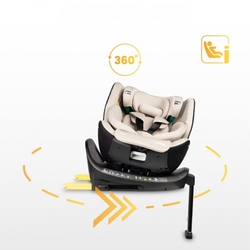 Autosedačka Lumi i-Size 40–150 cm, Isofix,  360°, růstová, od 0m+ do 12 let - béžová