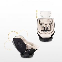 Autosedačka Lumi i-Size 40–150 cm, Isofix,  360°, růstová, od 0m+ do 12 let - béžová