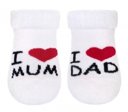 Ponožky kojenecké froté - MAM AND DAD bílé 
