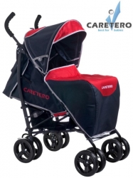 Kočárek sportovní s nánožníkem - SPACER DELUXE červený - s nánožníkem