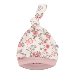 Čepice kojenecká nasazovací bavlna - FLOWERS růžová 