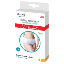 Kalhotky poporodní jednorázové - AKUKU PREMIUM bílé 5ks - vel.M