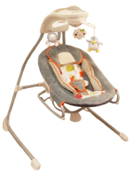 Dětské lehátko s houpátkem a světelným projektorem  Baby Mix šedé