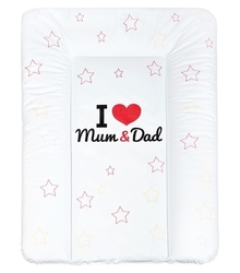 Podložka přebalovací bez hran - I LOVE MUM AND DAD bílá - 70x50cm