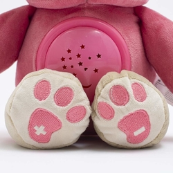 Plyšový usínáček medvídek s projektorem Baby Mix růžový