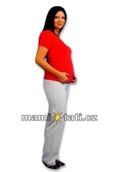 Tepláky těhotenské - NELLYS šedý melír