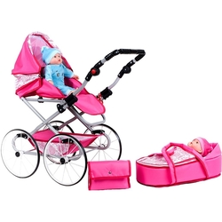 Dětský Retro kočárek pro panenky 2v1 New Baby Natálka růžový
