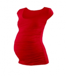 Těhotenské tričko - mini rukáv - JOHANKA - červené