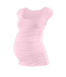 Těhotenské tričko - mini rukáv - JOHANKA - světle růžové