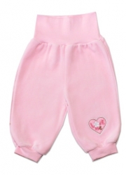 Kalhoty kojenecké samet - LOVE ME růžové 