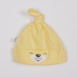 Bavlněná kojenecká čepička Bobas Fashion Lucky žlutá