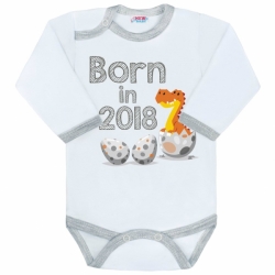 Body kojenecké dlouhý rukáv - BORN IN 2018 bílé 