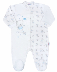 Overal kojenecký bavlna - BEARS bílo-modrý 