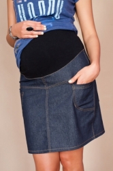 Těhotenská sukně - JEANS S KAPSAMI granátová