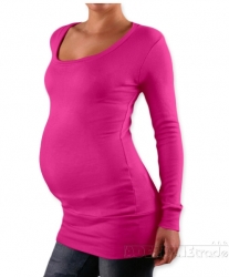 Těhotenské tričko - dlouhý rukáv - NELLY - růžové