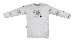 Košilka kojenecká bavlna - STARS šedá 