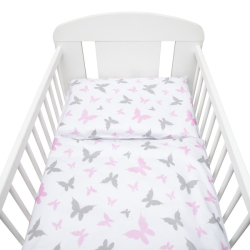 3-dílné ložní povlečení New Baby 100/135 cm bílé motýli