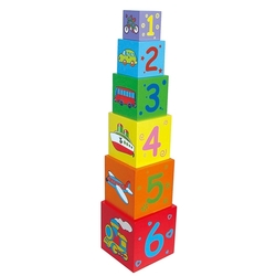 Dřevěná edukační pyramida kostky pro děti Viga