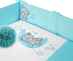 Povlečení do postýlky s mantinelem 3-díl - TEDDY BEAR tyrkysové - Belisima  