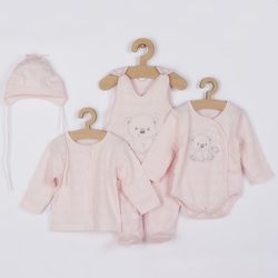 Kojenecká soupravička do porodnice New Baby Sweet Bear růžová