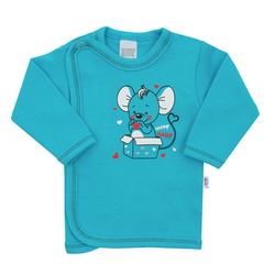 Košilka kojenecká bavlna - BABY MOUSE tyrkysová