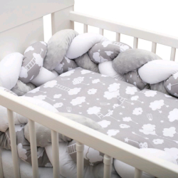 Ochranný mantinel do postýlky cop New Baby Minka a Mráček šedý