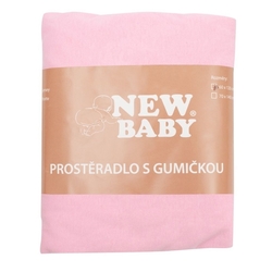 Jersey prostěradlo do postýlky New Baby 120x60 růžové