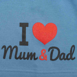 Dětská čepička New Baby I Love Mum and Dad modrá