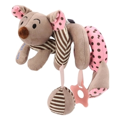 Hračka plyšová - SPIRÁLA MYŠKA puntíky s růžovou - BabyMix    